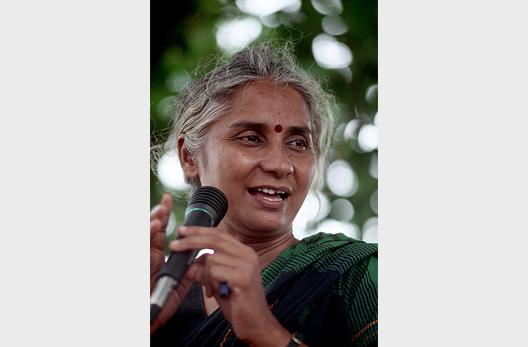 Medha Patkar f�hrt die Protestbewegung im Narmada-Tal