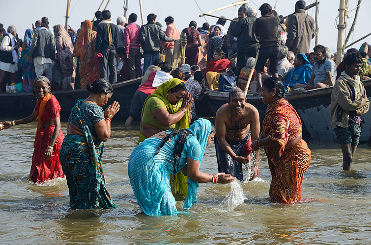Heiliges Bad macht auch Spa�, Kumbh Mela, Allahabad